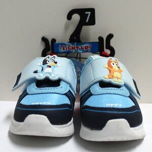 Toddler Boys' Bluey Light Up Slip On Sneakers Size 7 With On Off Switch